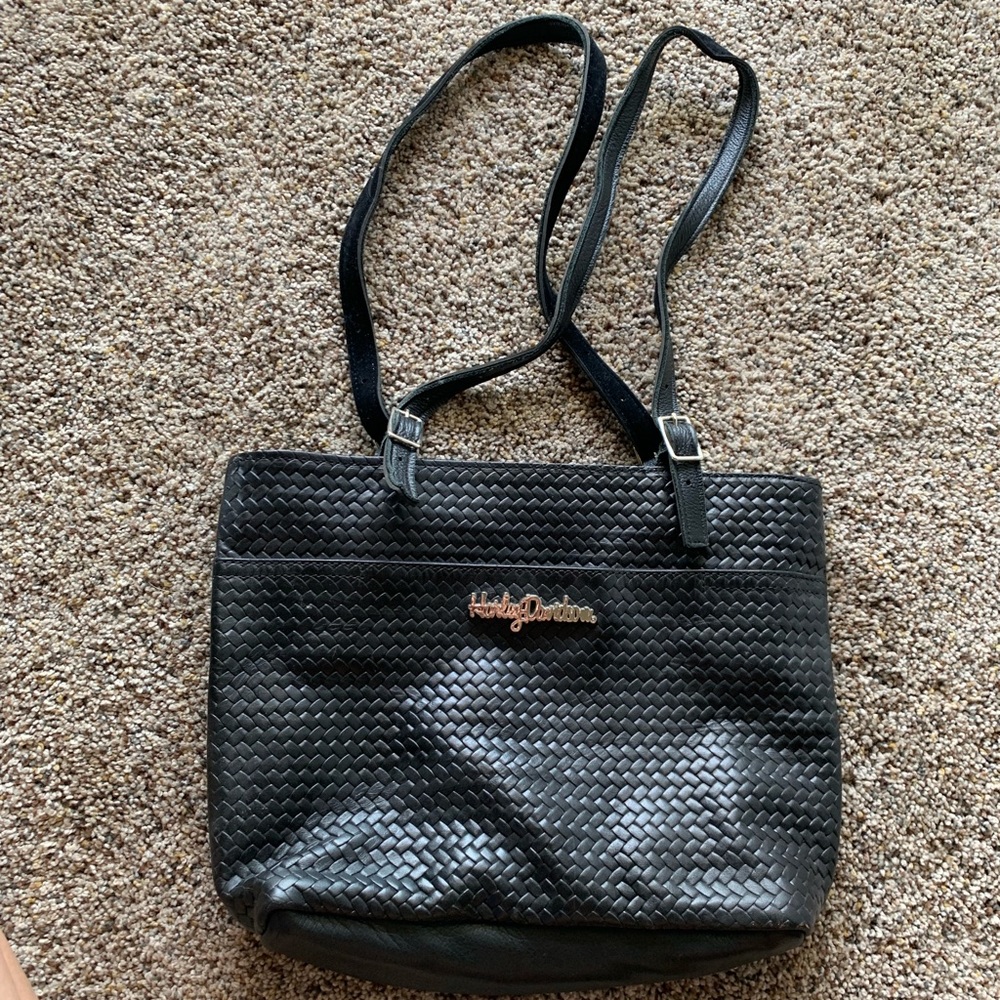 Black leather Harley Davidson purse